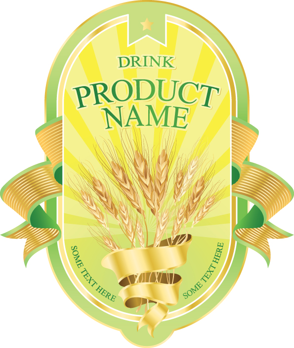 free vector Product label design 04 vector